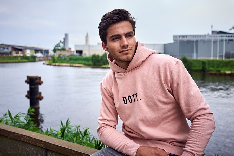 Riskeren Peru Hoogte Men's organic hoodie - Pink - Dottshop