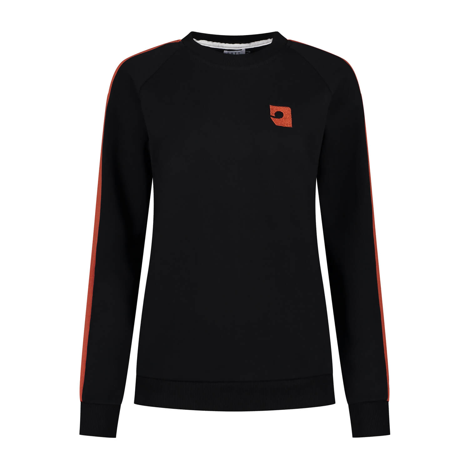 Women's organic sweatshirt - Black & Burnt Orange - Colorblock