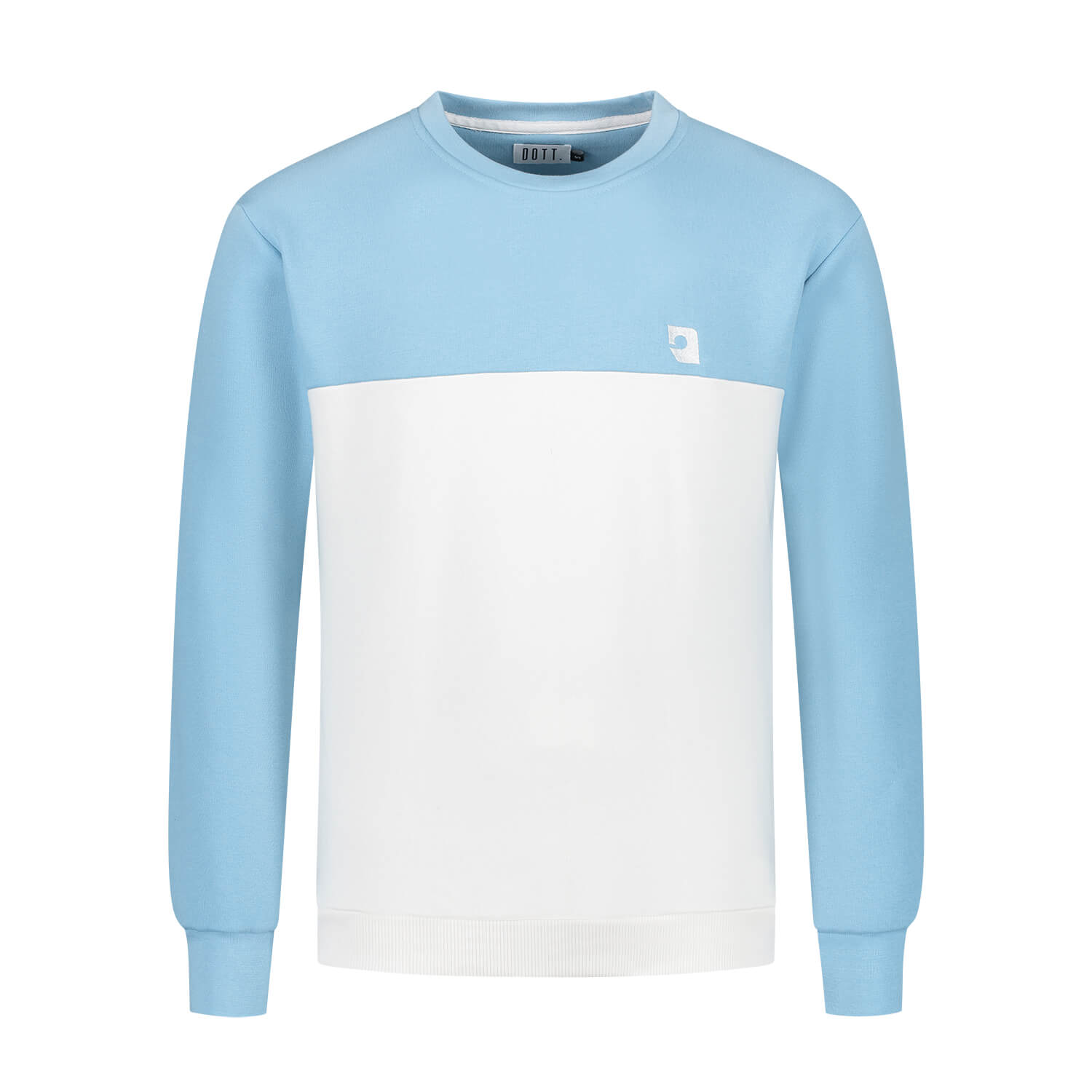 Men's organic sweatshirt - colorblock blue/white